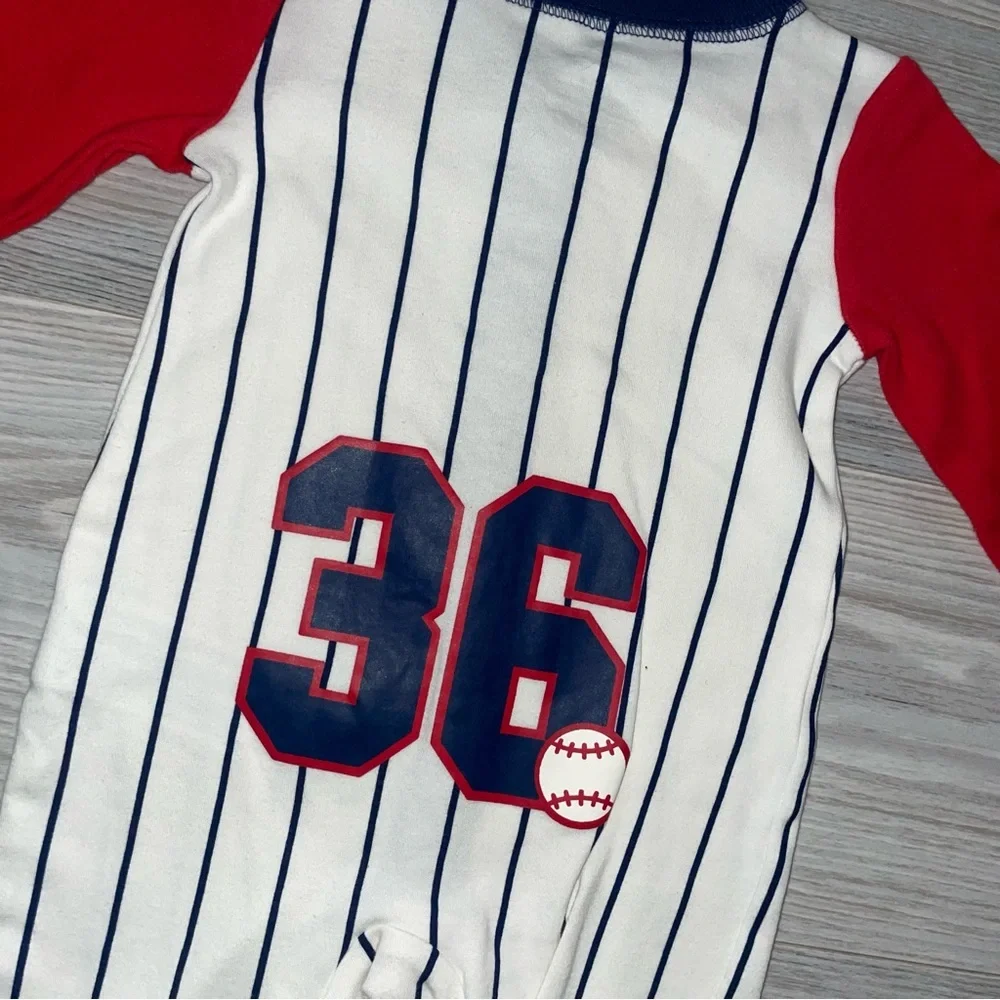 Carter’s Baby Boys 1PC Sleep & Play Sleeper 3M Baseball Footie
